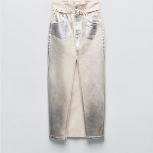 Zara metallic midi skirt